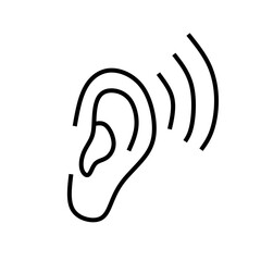 Human Ear Hearing Wave Sound Icon