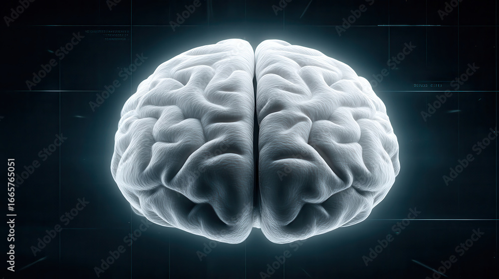 Poster detailed mri and ct scan of human brain reveals intricate structures and pathways showcasing complex