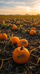 Golden Hour at the Pumpkin Patch - Autumns Bounty.