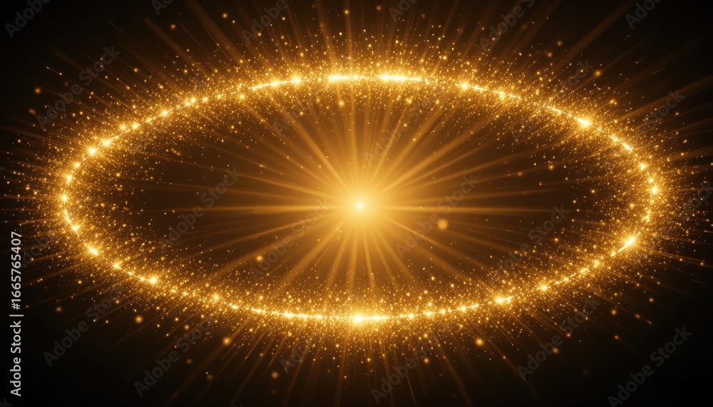 Aufkleber vibrant cosmic energy light with radiant particles and glowing effects in a dynamic abstract digital