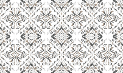 Ethnic ikat floral Ethnic Indian Pattern Ikat pattern Ethnic Pattern.Border Indian floral Aztec embroidery border seamless patterns.