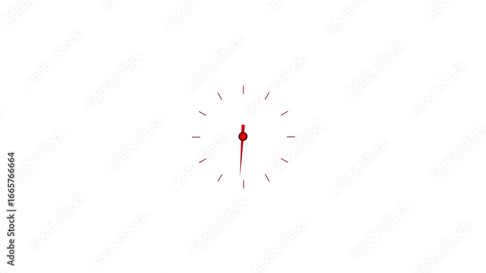 Aufkleber abstract spinning clock icon animation, round clock with rotating animation, 12 hours clock footage 