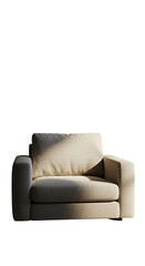 Isolated Beige Armchair with Shadow on Transparent Background Illustration
