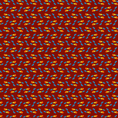 Bright simple geometric pattern Tiny simple polygonal figures on a dark burgundy red background Minimalistic festive design