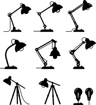 L&aacute;mparas de escritorio en varias posiciones