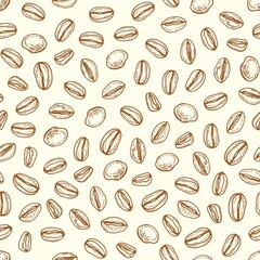 coffee beans seamless pattern