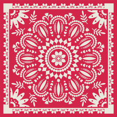 Mexican Floral Mandala Pattern vector