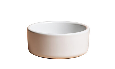 Empty round white ceramic bowl