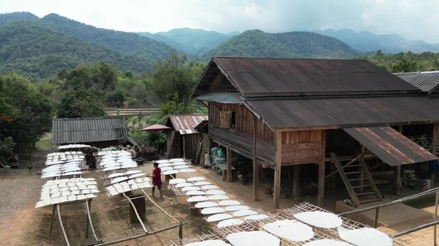 Na Uoo Noodles village in the mountains of Xiengkhouang, Laos 
