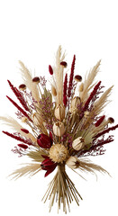 Isolated Dried Flower Bouquet on Transparent Background Photo