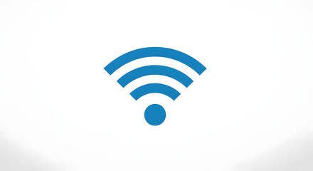 Modern flat vector illustration of a wireless network symbol, depicting strong internet connectivity with an abstract design on a clean, minimalist background, ideal for digital communication concepts
