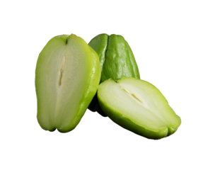 fresh chayote isolated on white