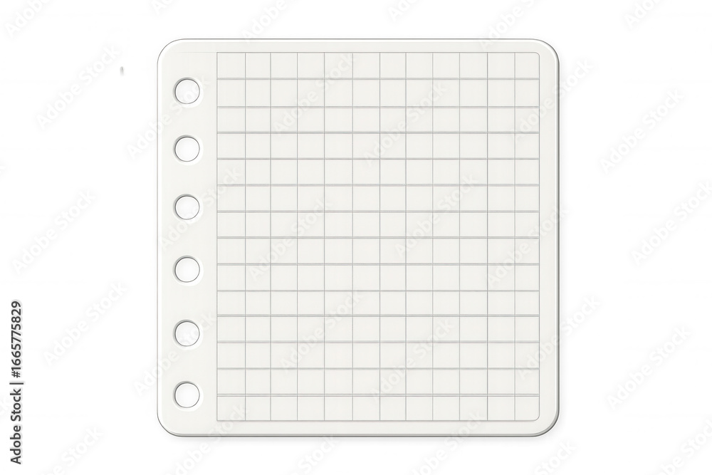 Aufkleber squared notebook paper grid with transparent background, showcasing clean geometric pattern suitable