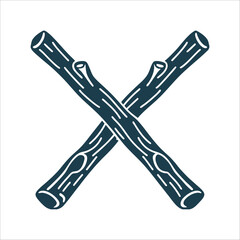 Crossed Dowsing Rods: Water Divining Symbol Dowsing Rods Crossed Y shaped branches used to find water or hidden objects