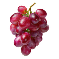 Fototapeta premium Bunch of red grapes isolated on transparent background