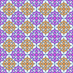 Ikat Damask Medallion Seamless Pattern