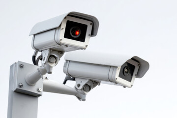 surveillance cameras cut out with white background