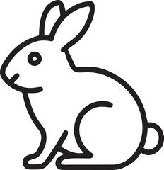 rabbit vector design icon style line art illustrator