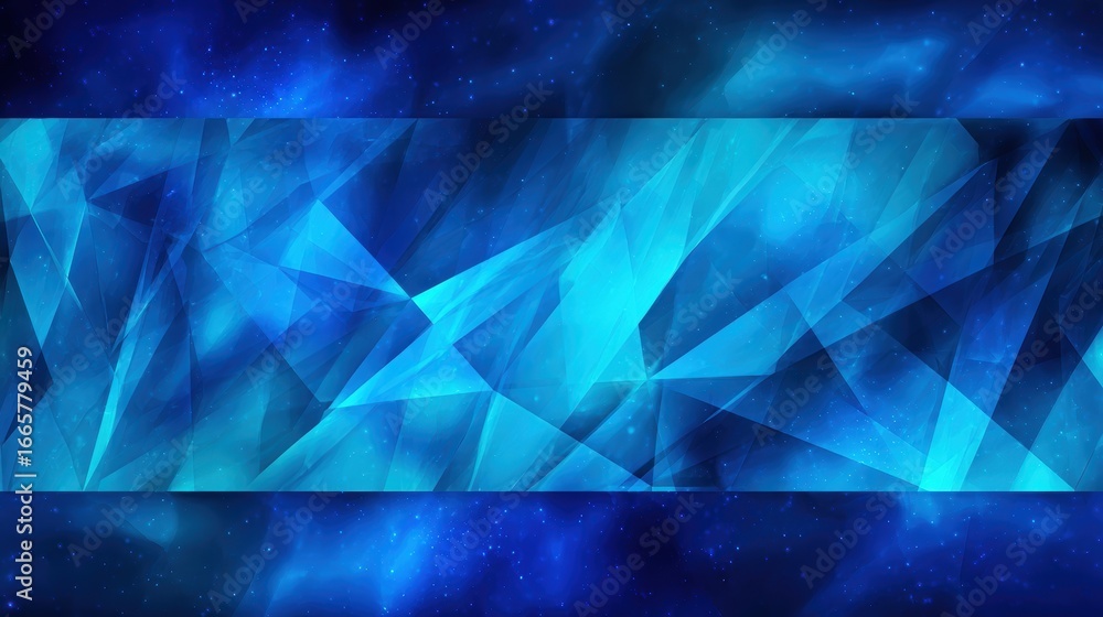 Poster abstract blue geometric background with sharp angles and gradients, ideal for digital design project
