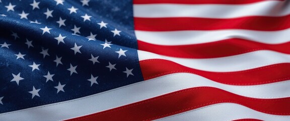 Closeup View of a Beautifully Draped American Flag Celebrating Patriotism and National Pride