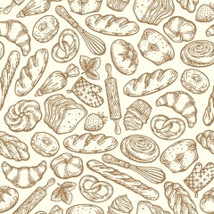hand drawn seamless pattern with vegetables