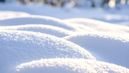 Gentle snowdrifts, piled high, showcase the beauty of a winter landscape.