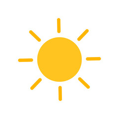 Sun vector, shining, nice day, bright yellow, yellow orange sun, sunny, summer