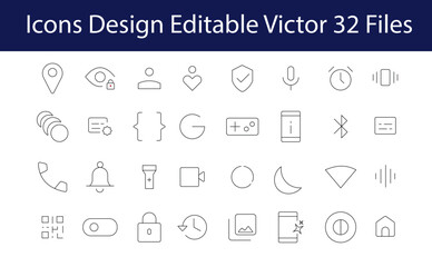Minimalist Icon Collection: A curated assortment of elegantly designed icons, perfect for diverse applications, and showcasing a clean, modern aesthetic with user-friendly simplicity.