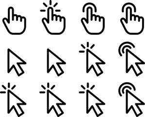 Click cursor icon set vector design for web and application ui