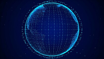 Digital Globe, Rotating, Dark Background