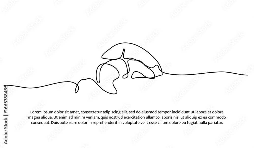 Aufkleber one line of sushi. abstract minimal continuous line.
