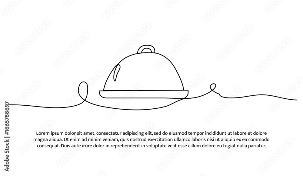 Aufkleber one line of serving tray. abstract minimal continuous line.
