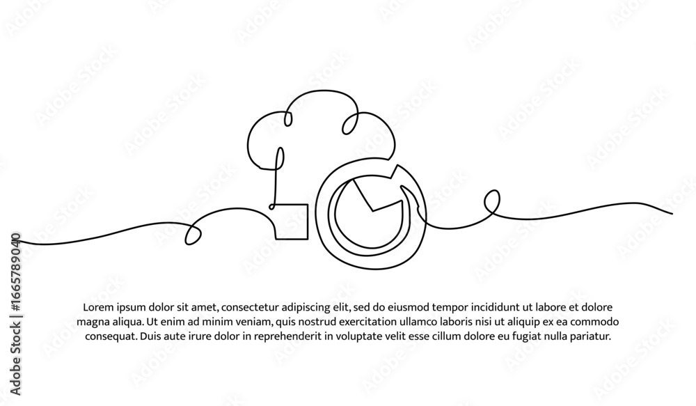 Poster one line of speed of service in restaurants. abstract minimal continuous line.