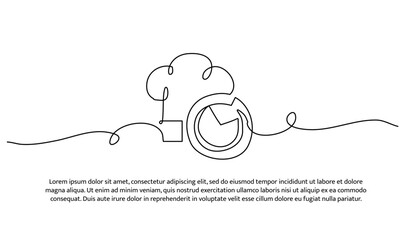 One line of speed of service in restaurants. Abstract minimal continuous line.