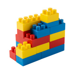 Isolated Illustration of Colorful Stacked Plastic Blocks on Black Background