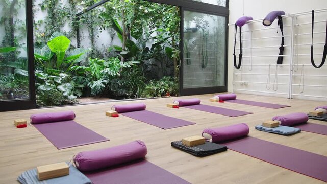 Class setup in quiet studio with peaceful vibe