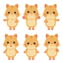 指さしをするハムスターのキャラクターイラストセット