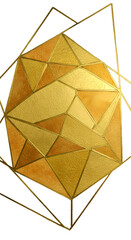 Geometric Golden Abstract Illustration On Isolated Black Background