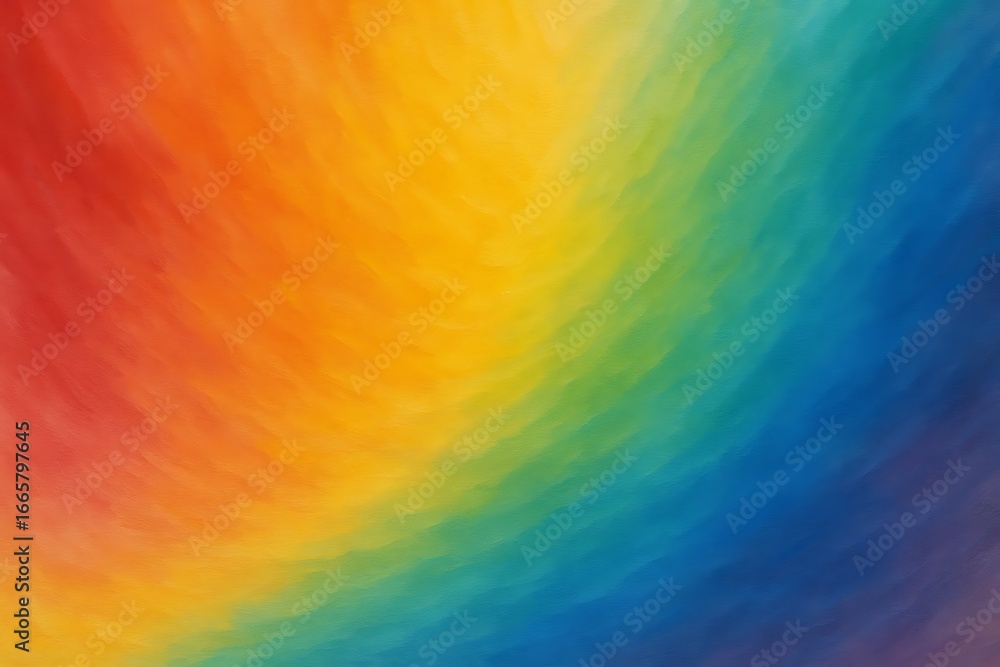 Aufkleber an abstract rainbow gradient background with smooth brushstrokes, creating a vibrant and colorful te
