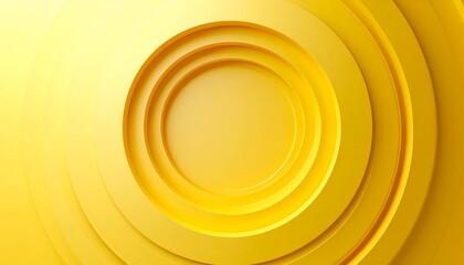 Naklejka premium Golden concentric rings on black background; abstract circular composition with depth, smooth gradients, and radiant elegance