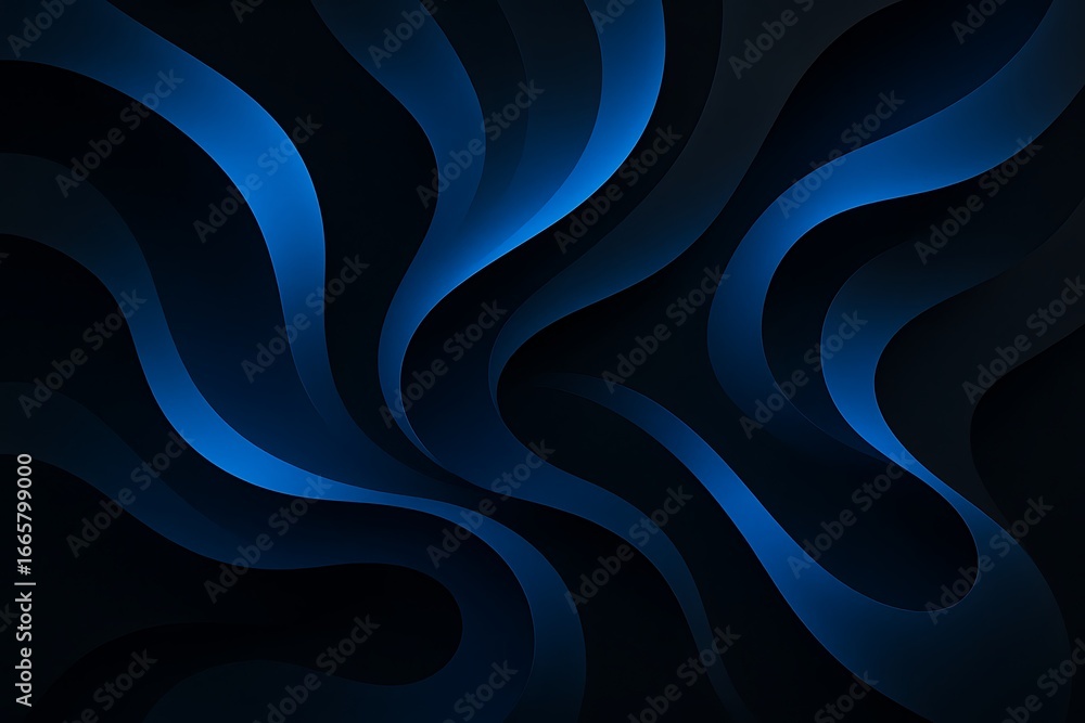 Aufkleber abstract dark blue wave background with smooth curves and gradients for modern design projects and c