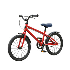 Fototapeta premium Isolated Red Bicycle Illustration With Black Wheels And Shadow In Studio