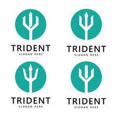 Trident logo template vector icon illustration design