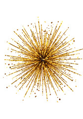 Golden Burst Illustration On Black Background Festive Sparkle Design