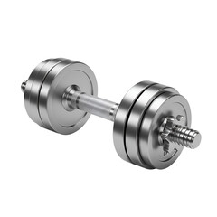 Fototapeta premium Isolated Steel Dumbbell Against a Transparent Background Photo
