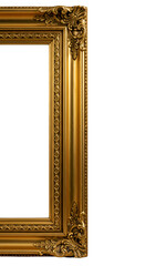 Ornate Gold Frame Isolated on Black Background Photo with Decorative Elements