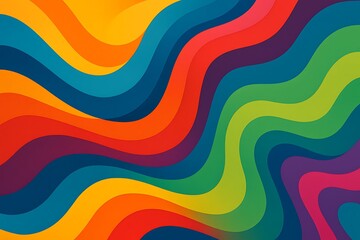 Vibrant abstract background featuring a dynamic blend of colorful waves and curves, creating a visually stunning and modern design element