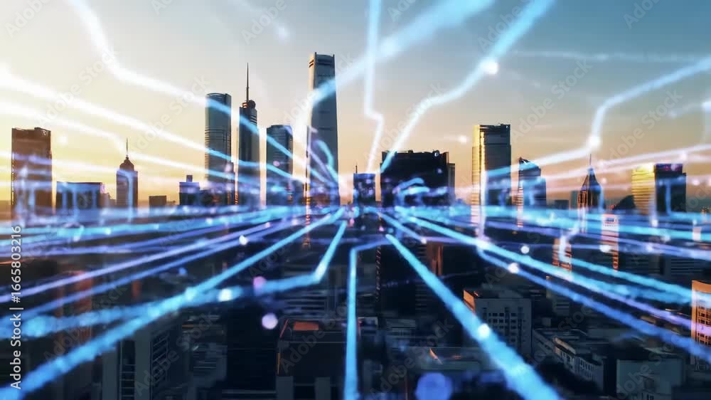 Poster smart city connecting data streams through modern architecture