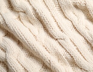Close-up of textured cable knit fabric