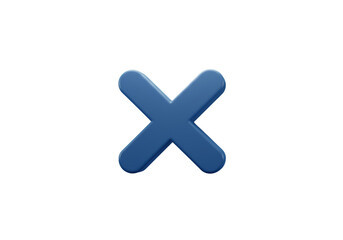Fototapeta premium Illustration Of A Blue X Mark Cross Symbol Isolated Against A Black Background